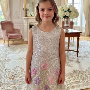 Sparkling Floral hand beaded Kids Dress
